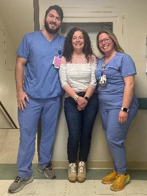 Blake and Kelly are 2 of my nurses that I got to visit 4 1/2 months later.