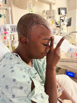 This was such an epic moment for me! I had my second aneurysm clipped and was an official brain aneurysm survivor!!